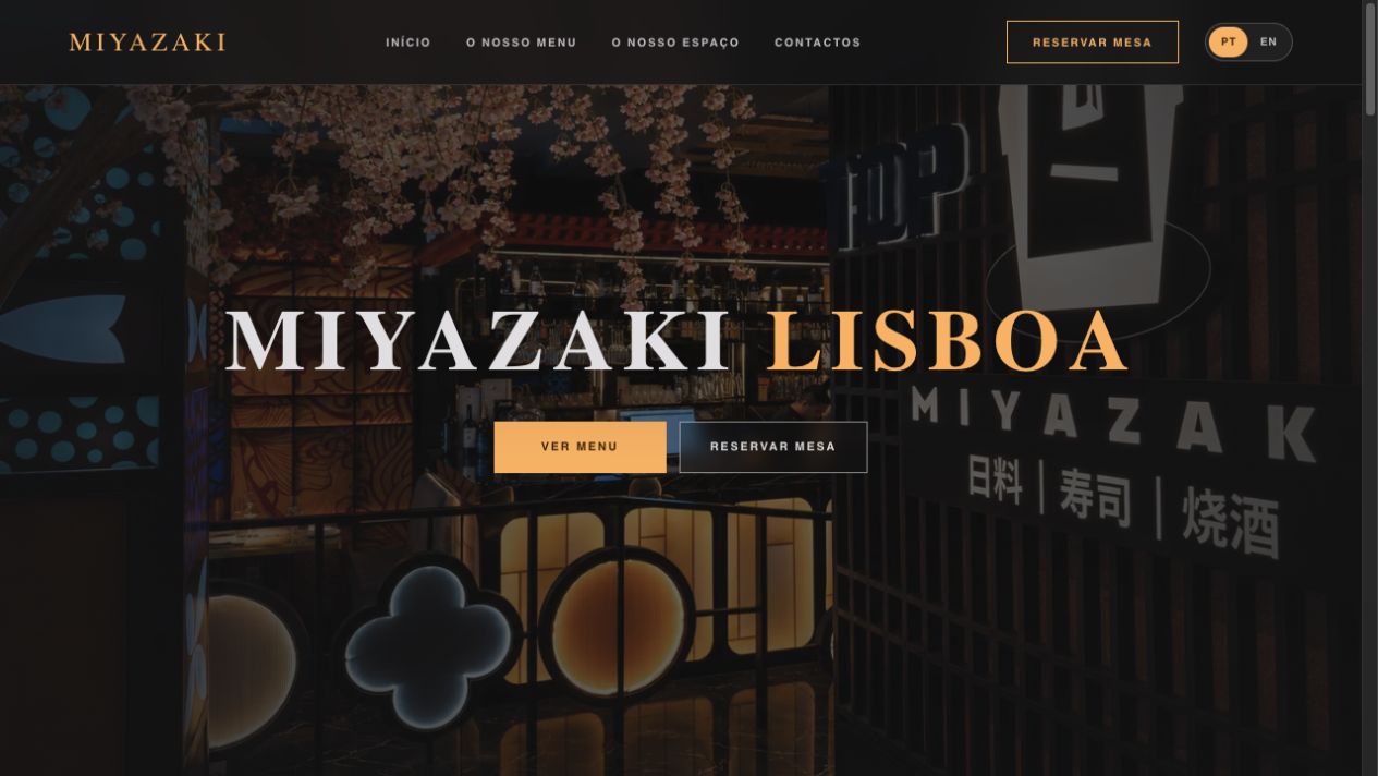 Miyazaki restaurant website preview